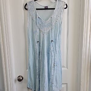 Elegant Light Blue Swim Cover Up